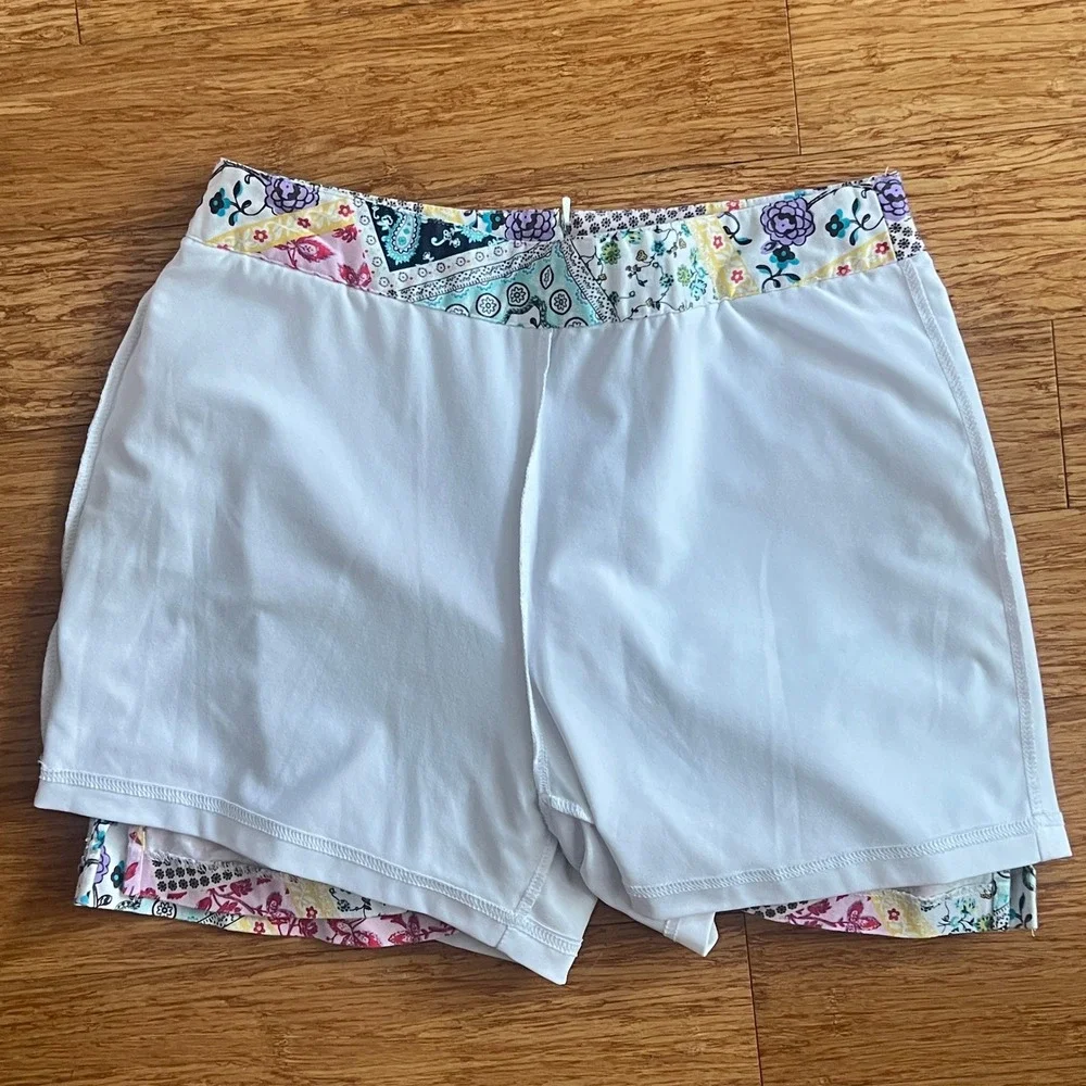 Lady Hagen Golf Skort Womens 6 Patchwork Floral Paisley Pink Blue White Sporty